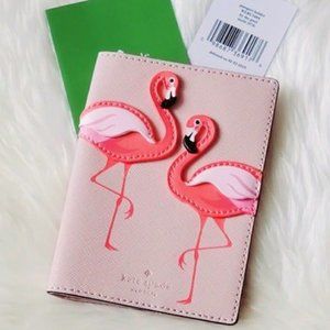 katespade flamingo Passport holder